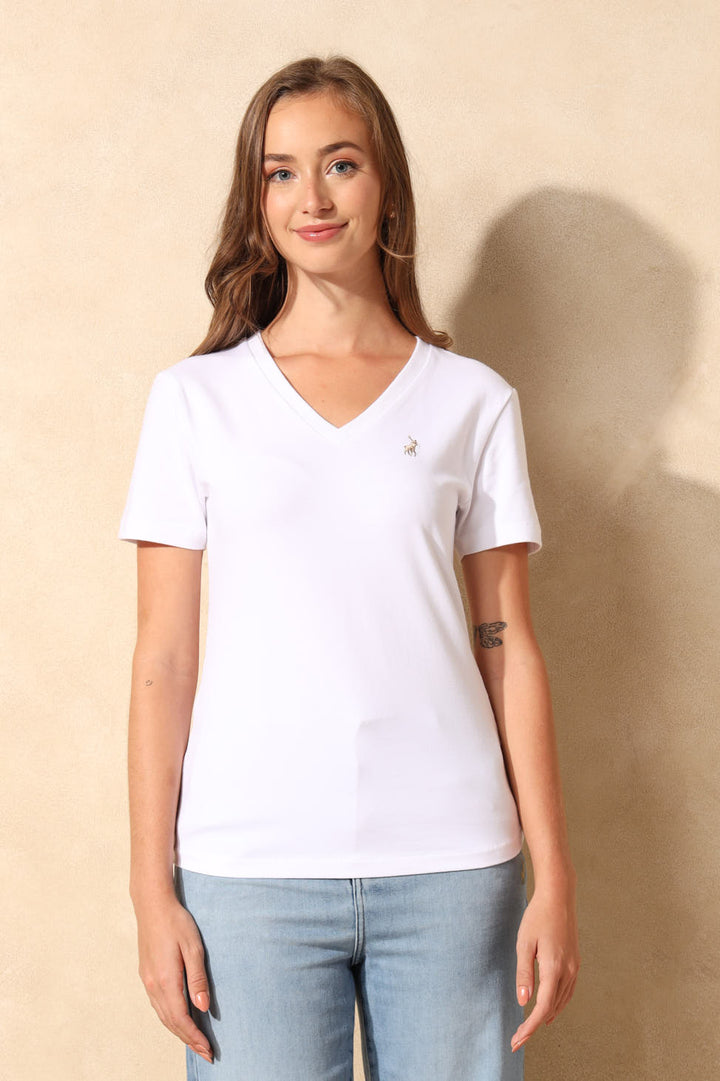 Kelly V-Neck T-Shirt - White