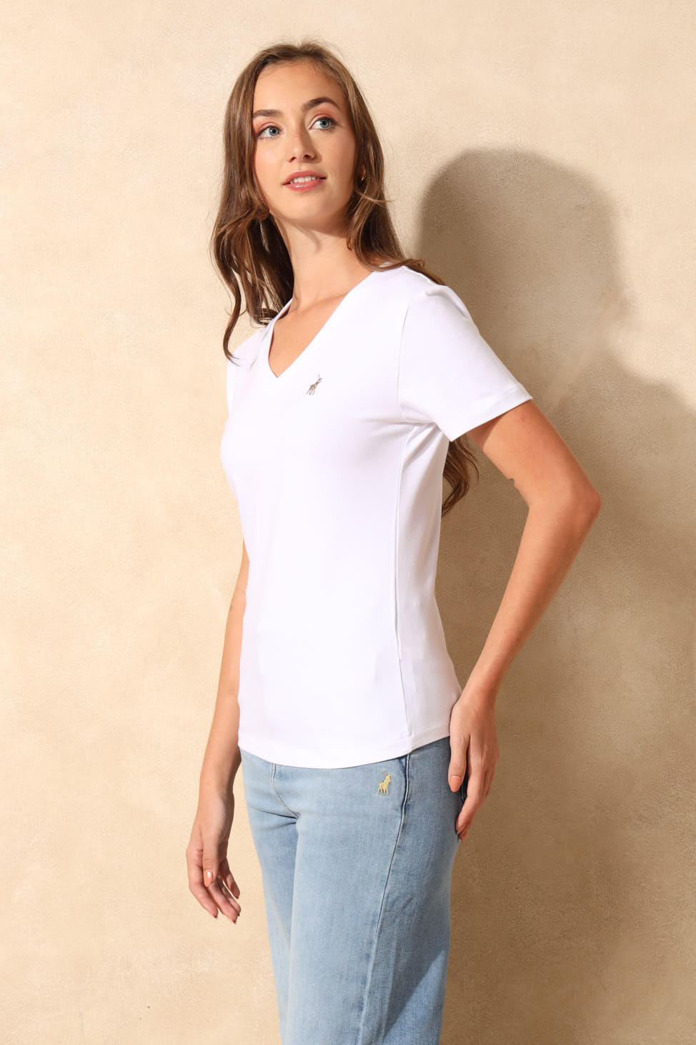 Kelly V-Neck T-Shirt - White