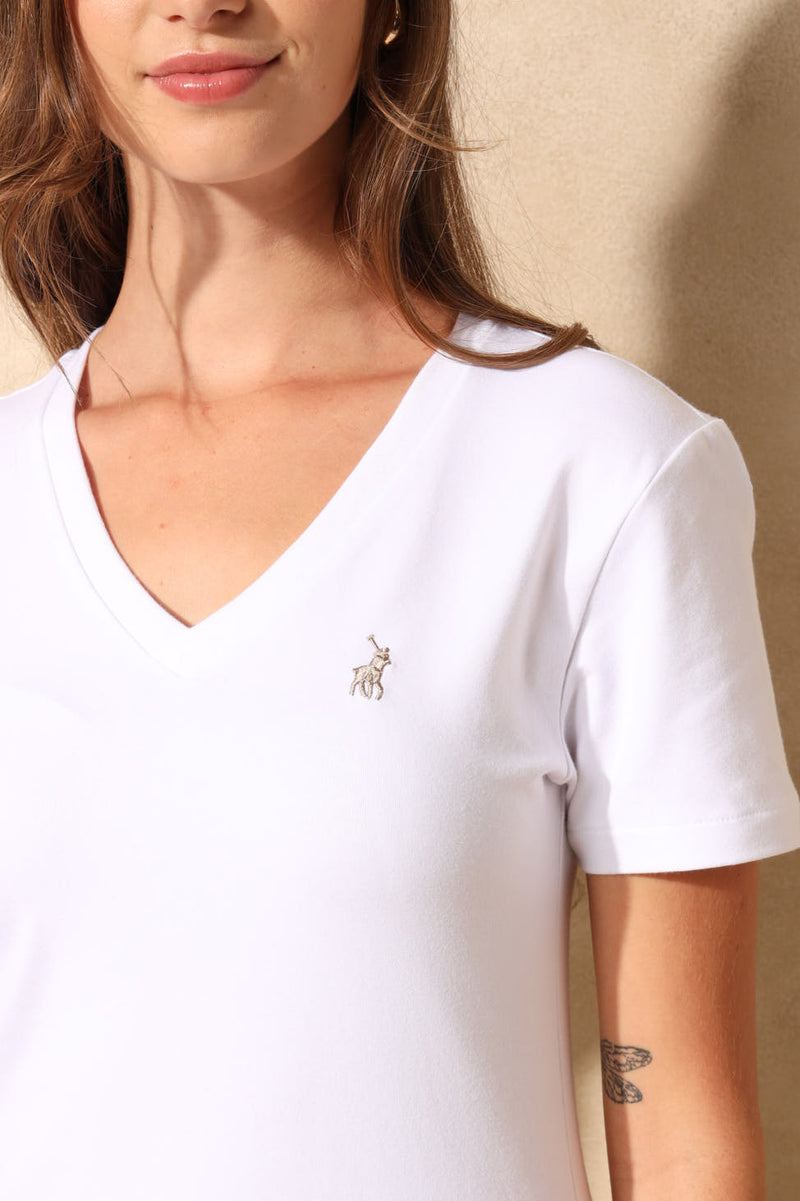 Kelly V-Neck T-Shirt - White
