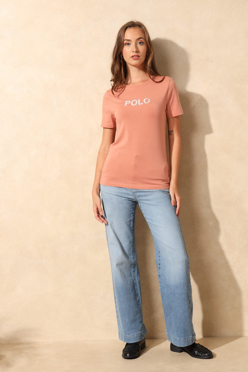 Aria Embelished T-Shirt - Rose