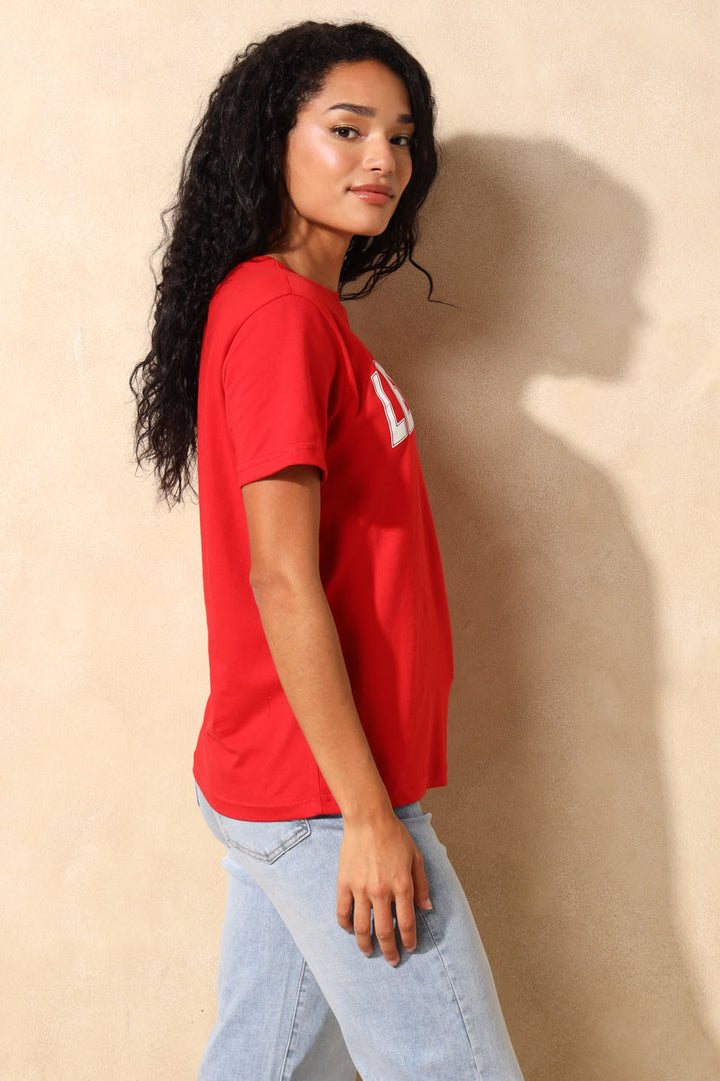 Ladies Slim Fit T-Shirt - Red