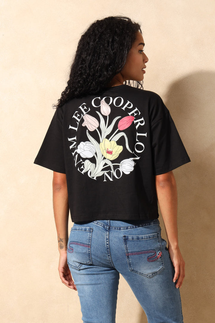 Cropped T-Shirt - Black