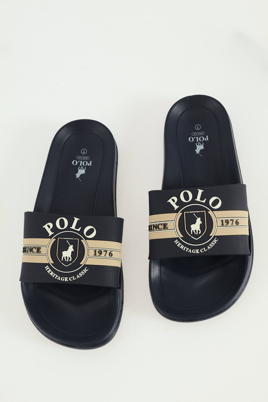 Rubber Crest Open Toe Pool Slide - Navy