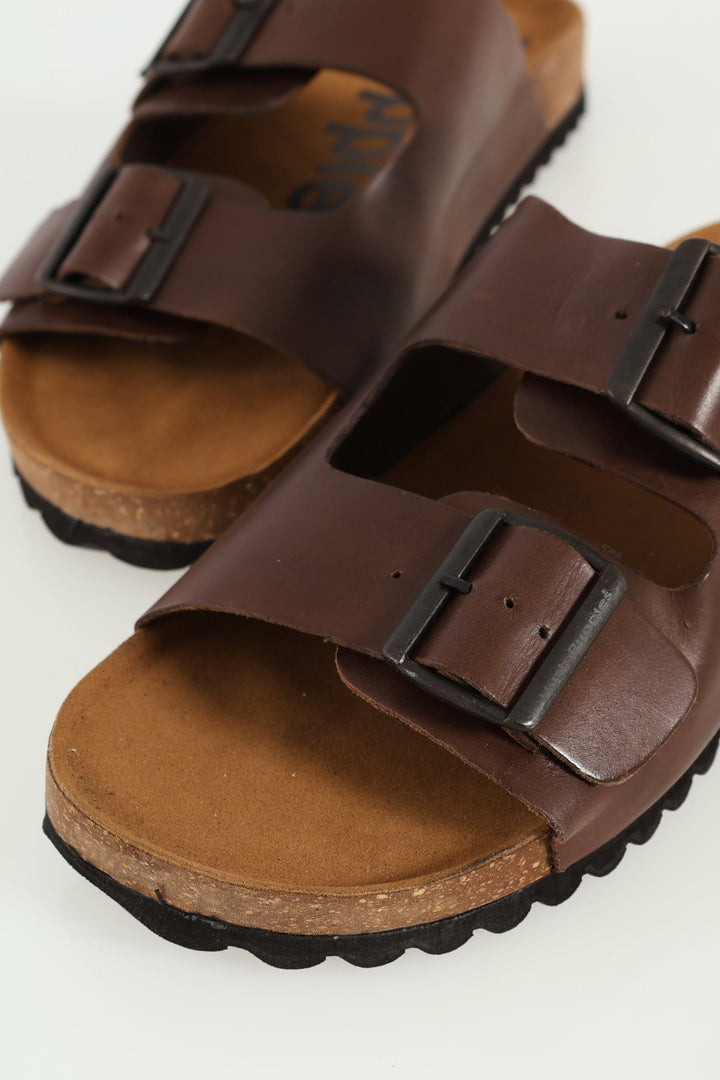 Slammer Double Strap Mule Sandal - Brown
