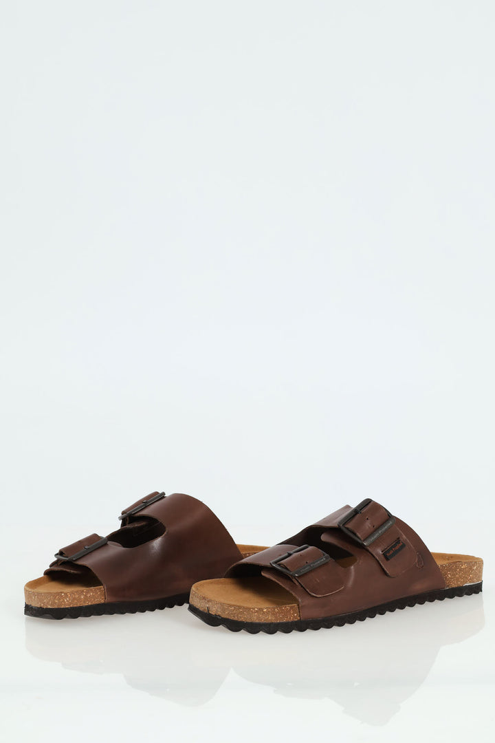 Slammer Double Strap Mule Sandal - Brown