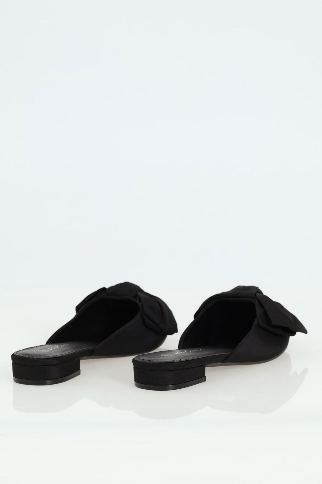 Big Bow Push In Shoe - Black