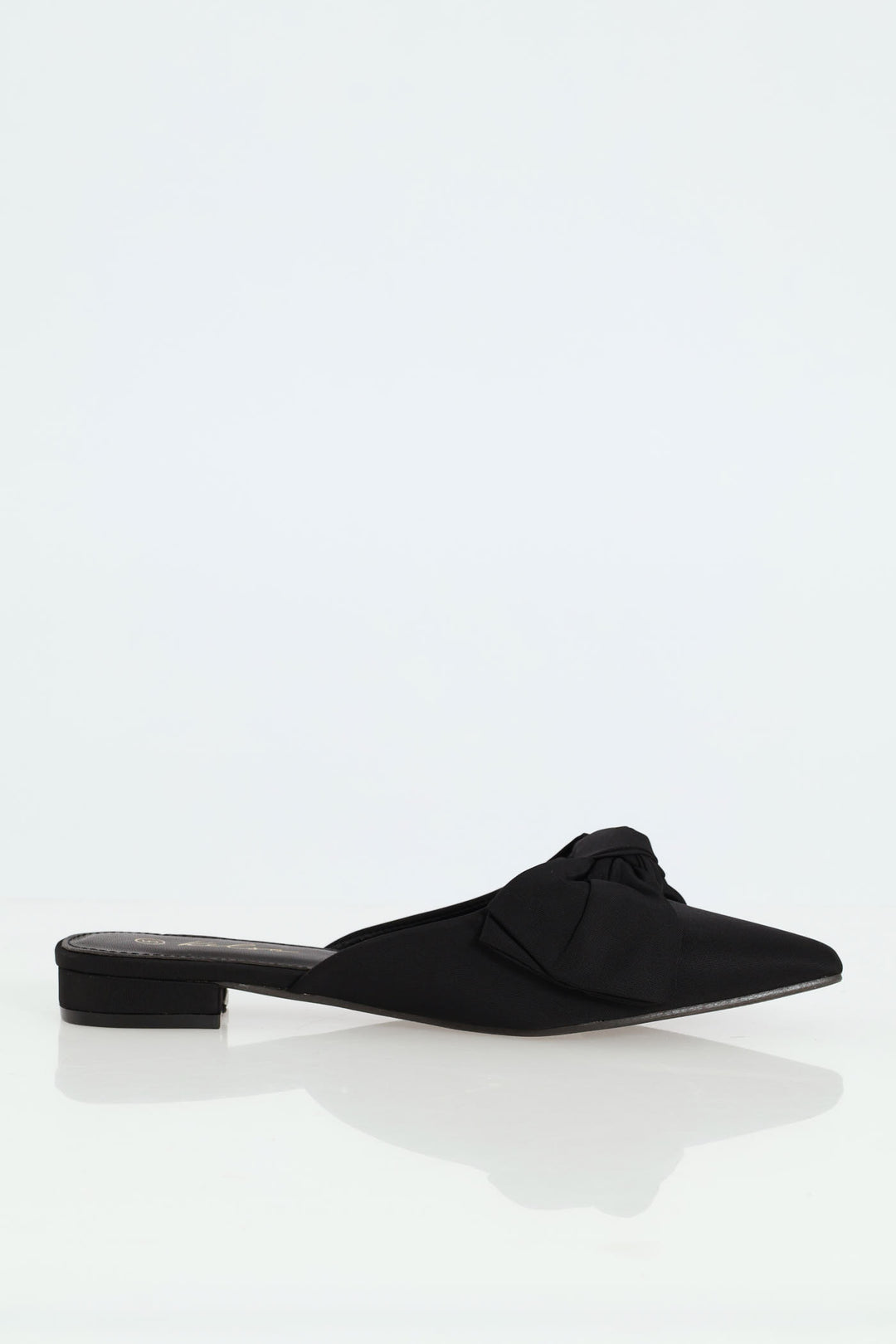 Big Bow Push In Shoe - Black