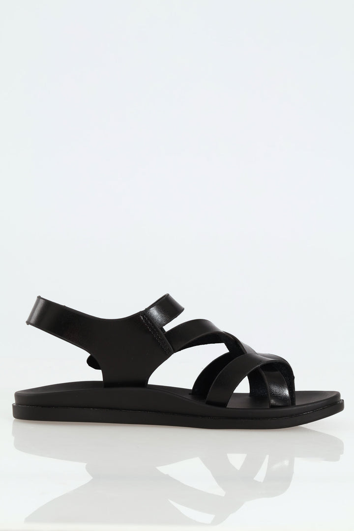 Back Strap Sandals - Black