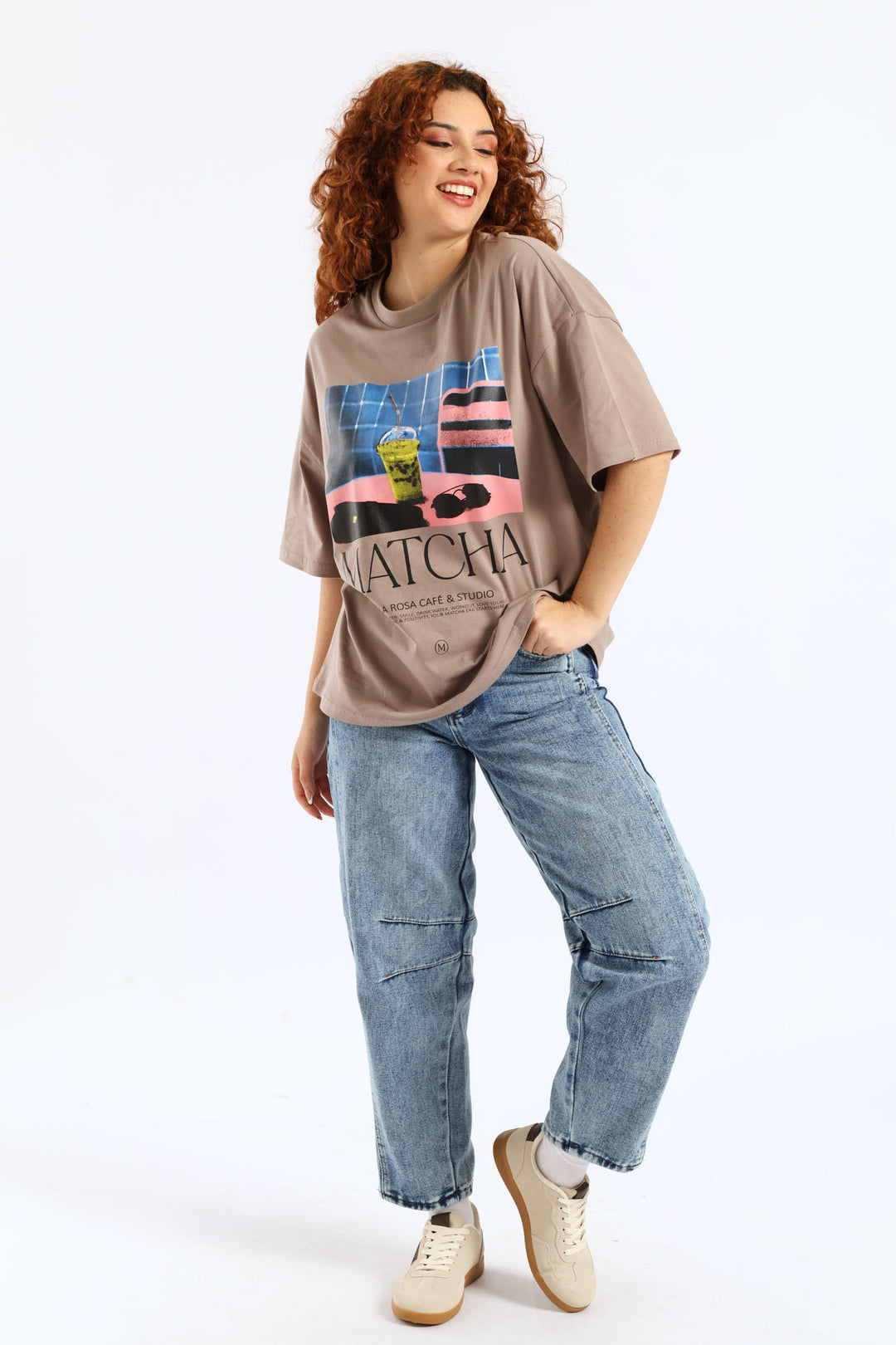 Oversized Matcha Tee - Taupe