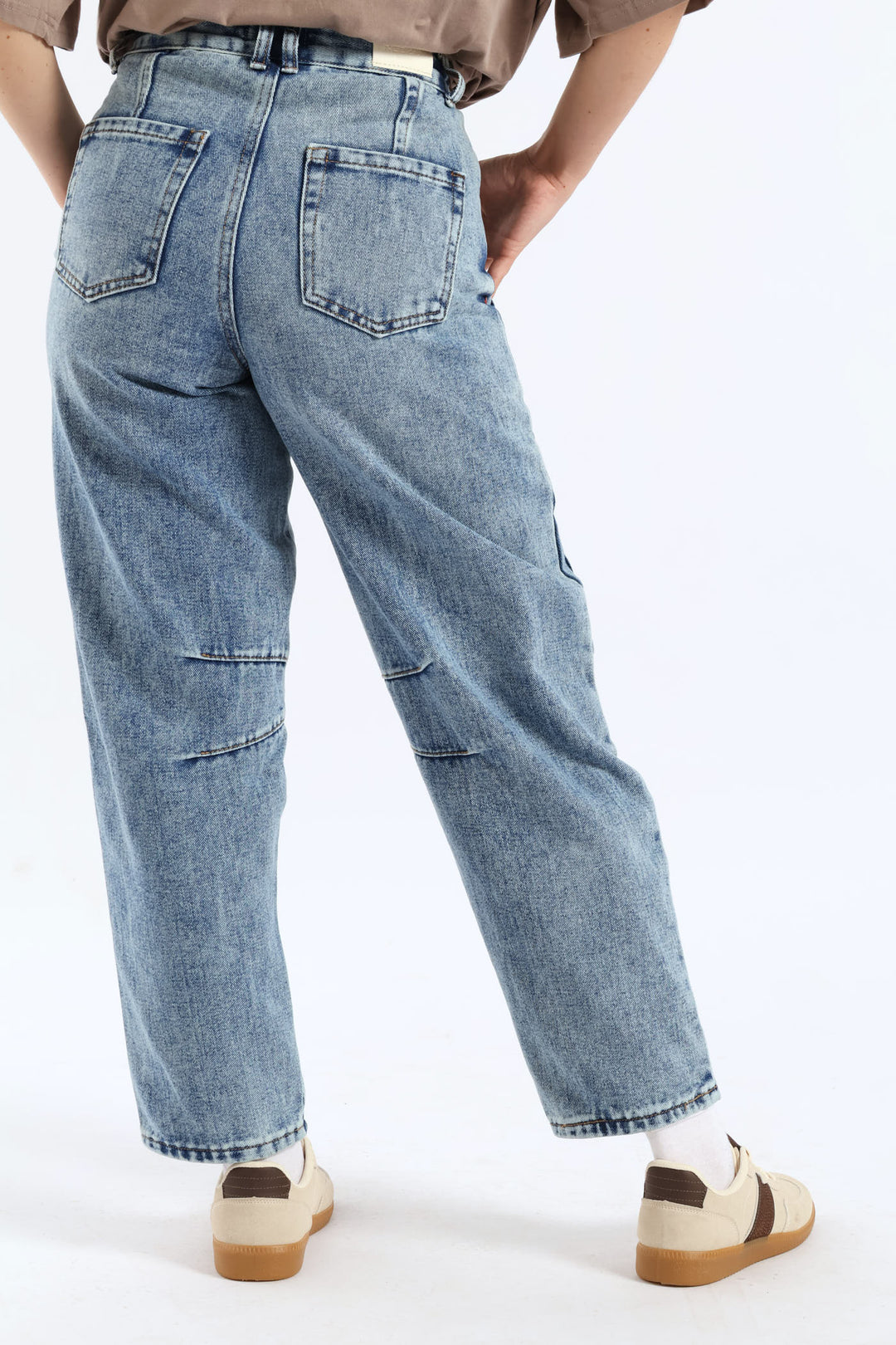 Panel Barrel Jean - Mid Blue