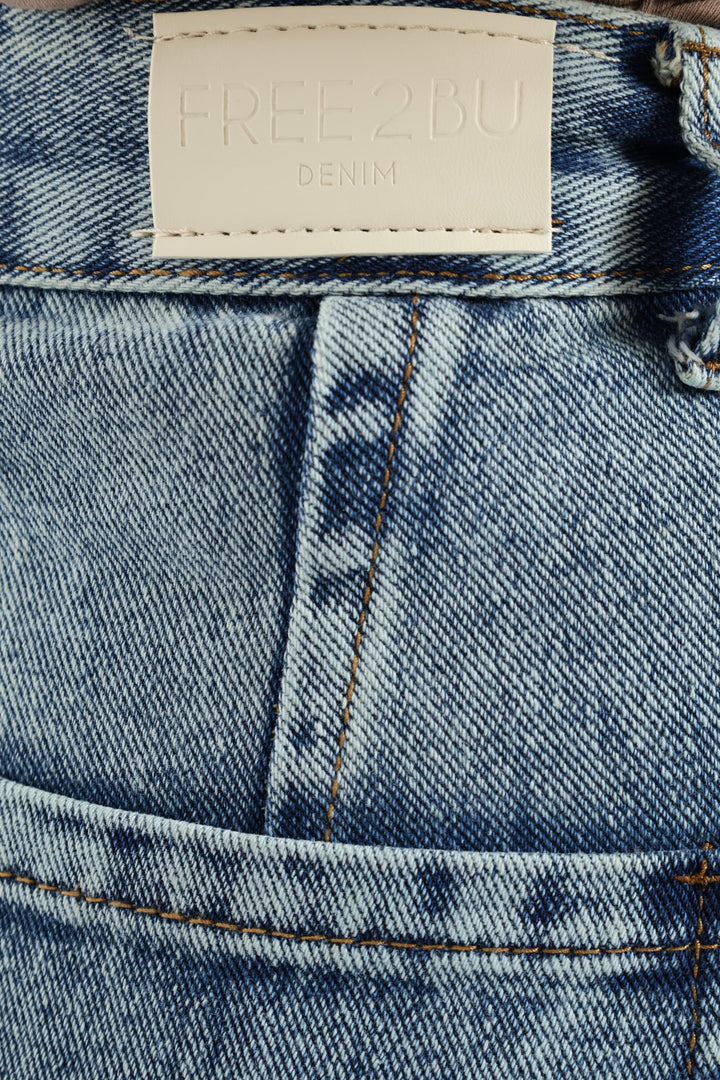 Panel Barrel Jean - Mid Blue
