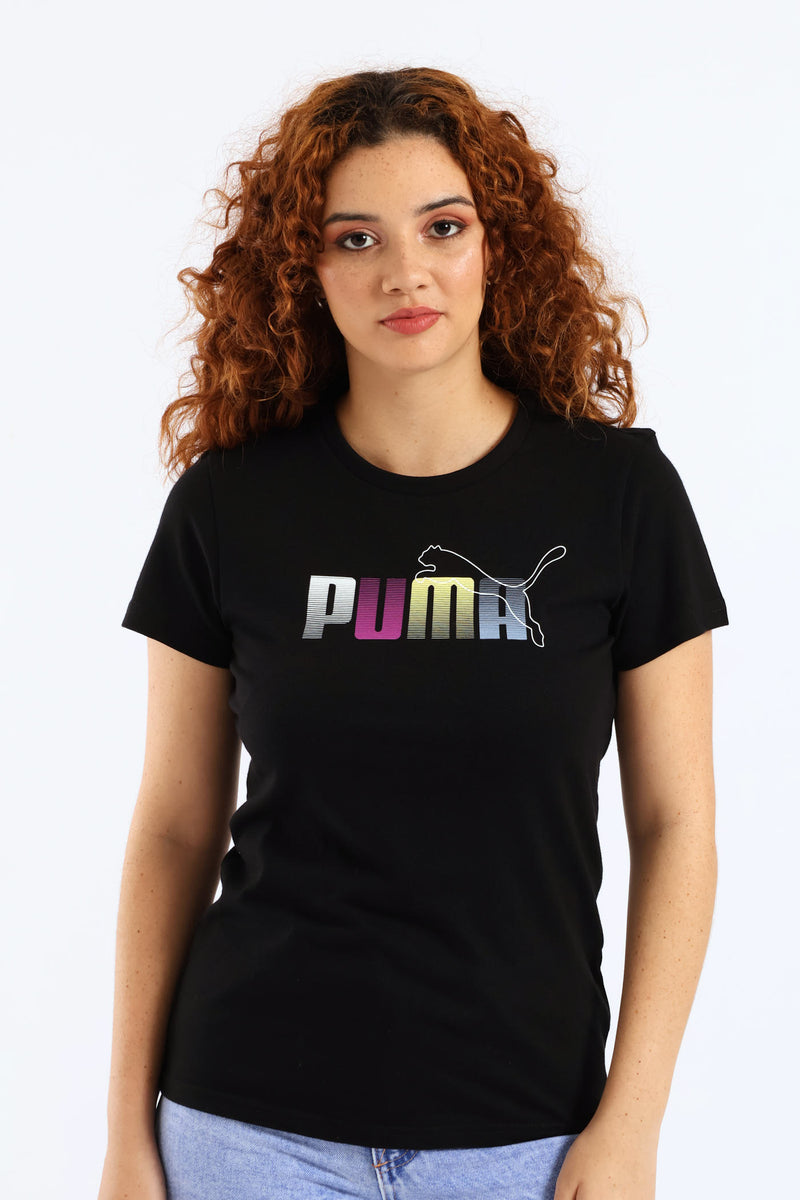 Graphic Stacked Tee - Black