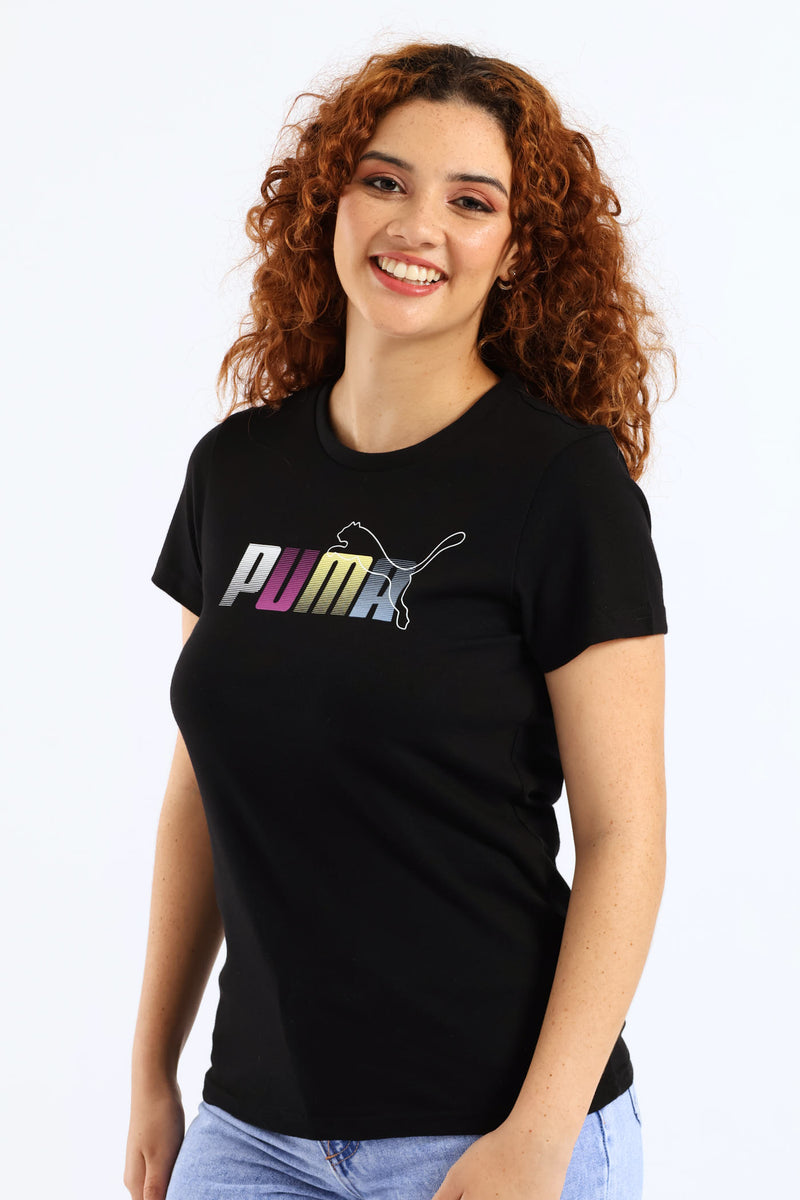 Graphic Stacked Tee - Black