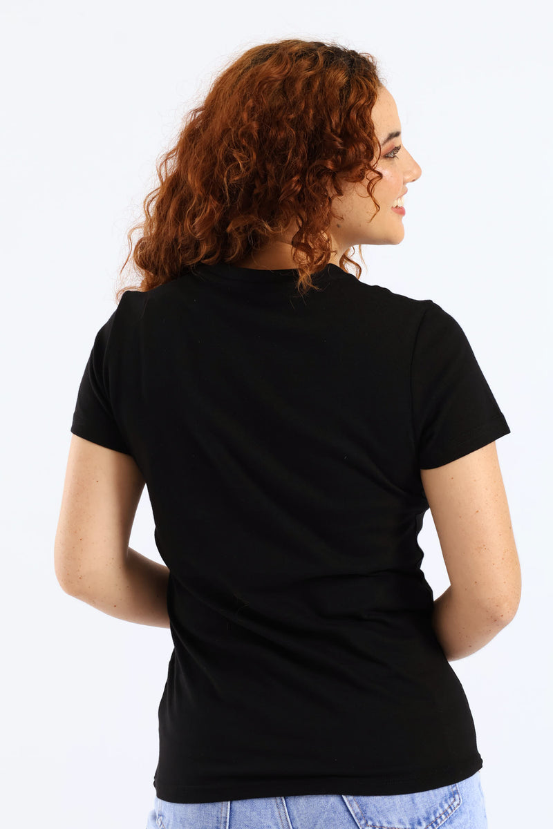 Graphic Stacked Tee - Black