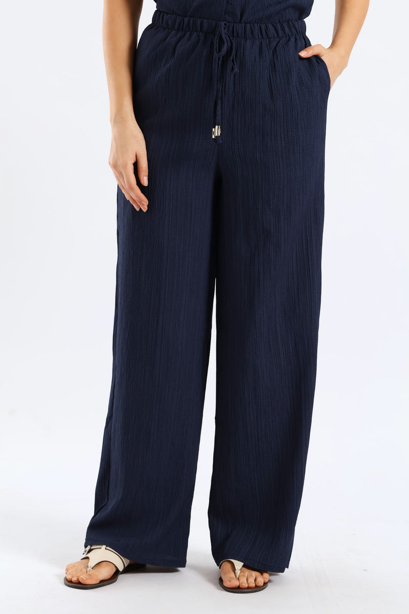 Pull-On Crinkle Pant - Navy