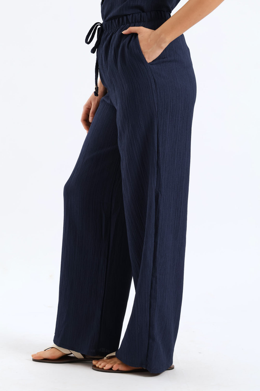 Pull-On Crinkle Pant - Navy
