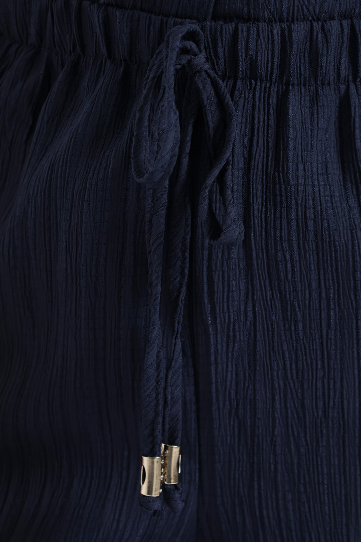 Pull-On Crinkle Pant - Navy