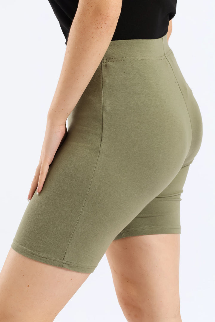 Mid Thigh Cycle Short - Artichoke Green