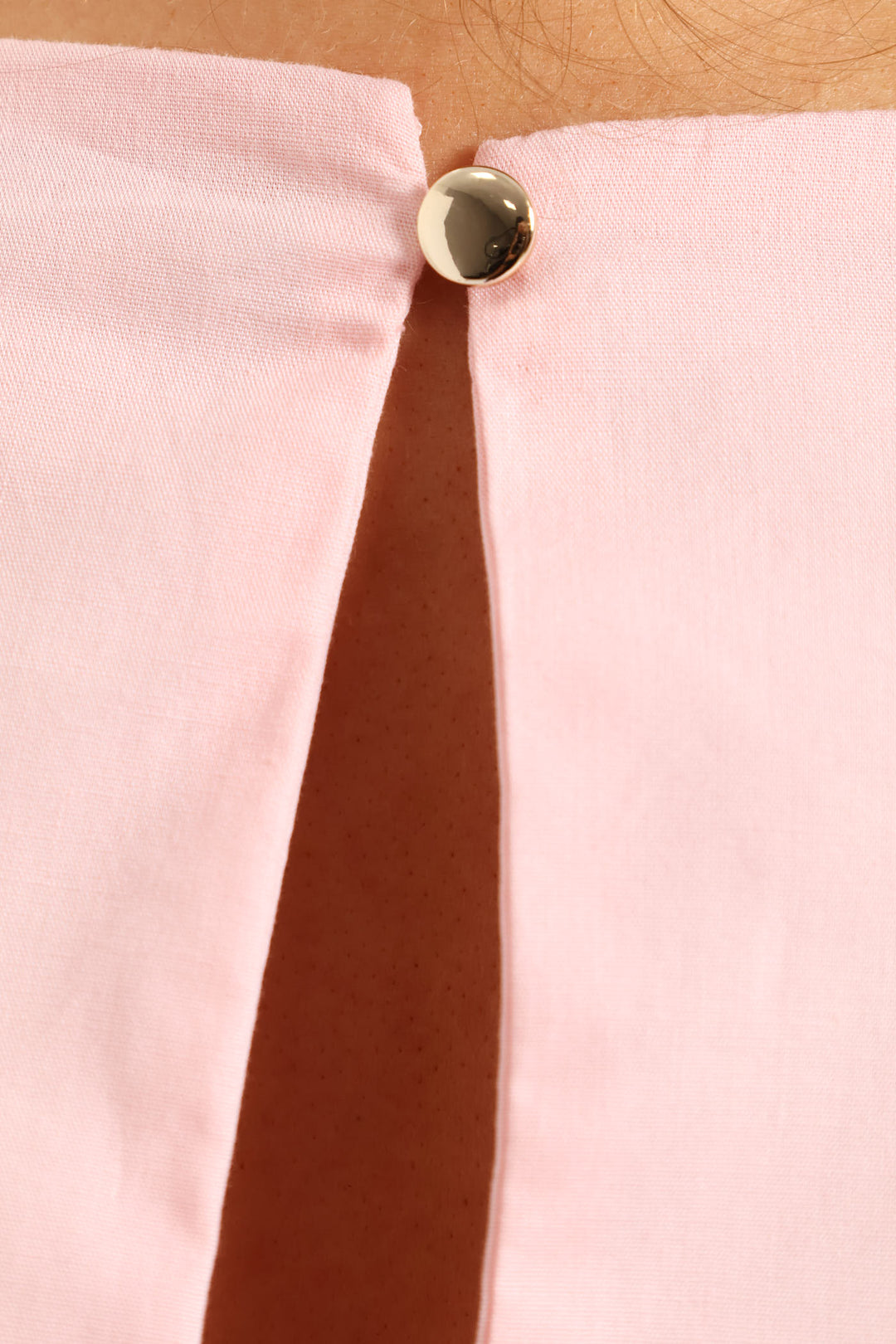 Embroidered Puff Sleeve Poplin Top - Light Pink