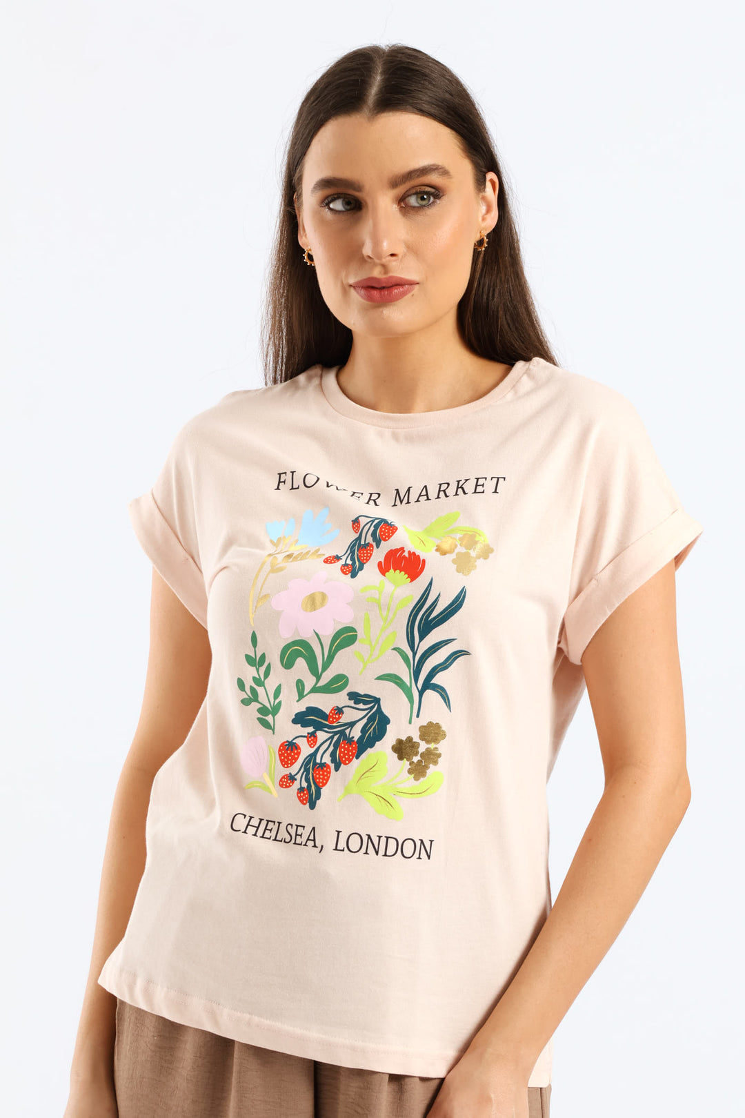 Flower Market Muscle Tee - Blush