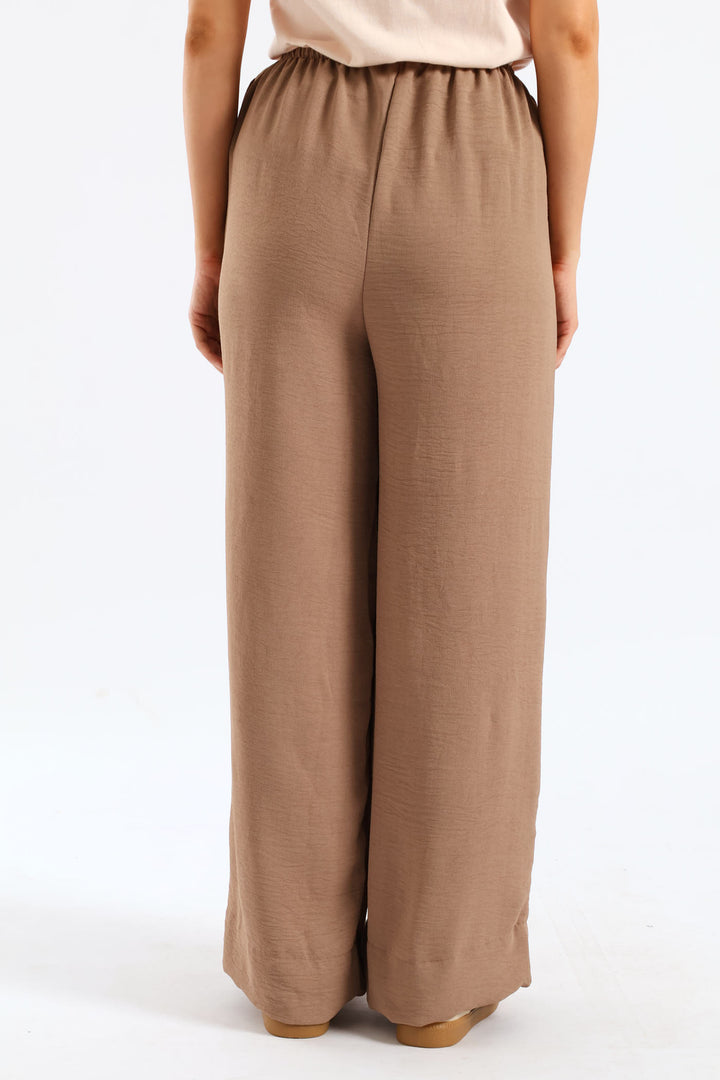 Pull-On Wide Hem Wideleg Pant - Dark Stone