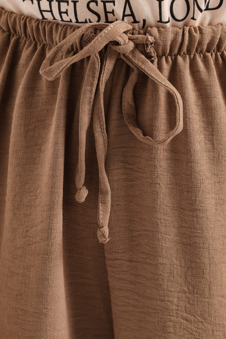 Pull-On Wide Hem Wideleg Pant - Dark Stone