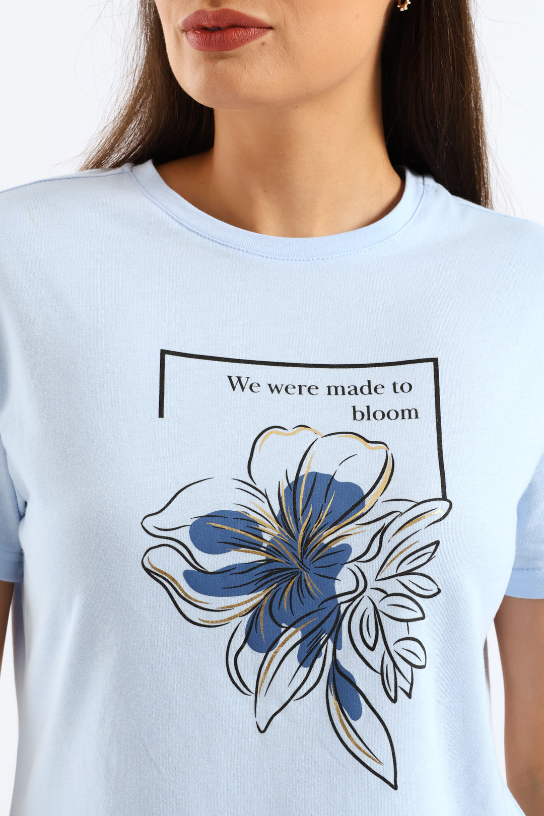 Made To Bloom Tee - Pale Blue