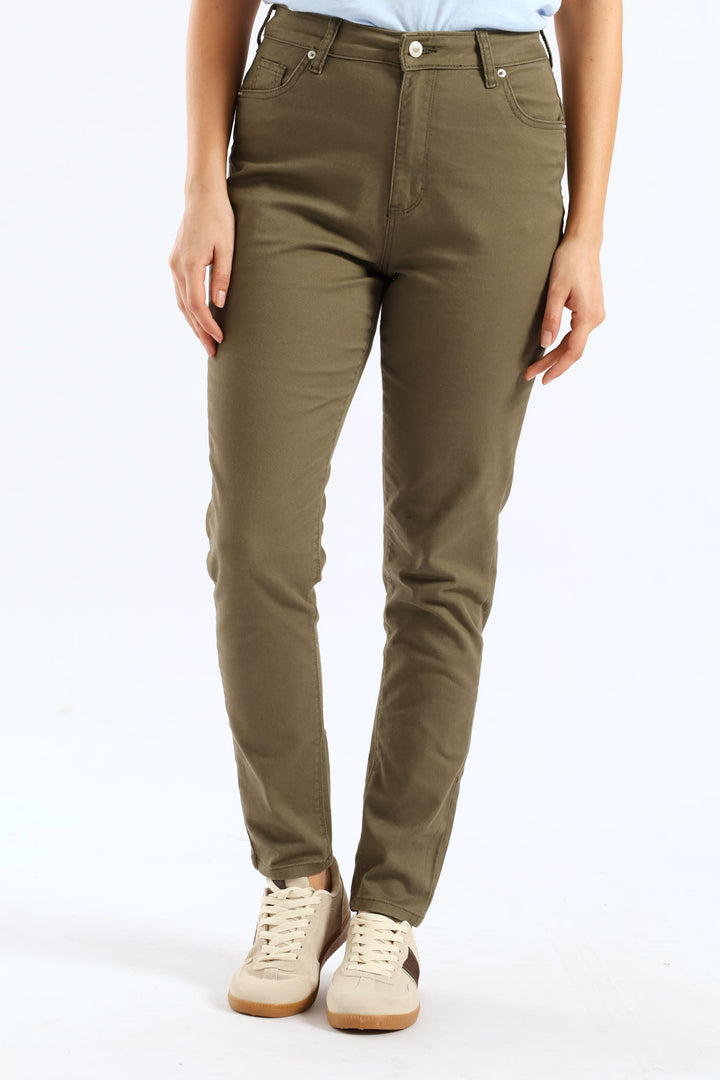 High Waist Skinny Denim - Dark Fatigue