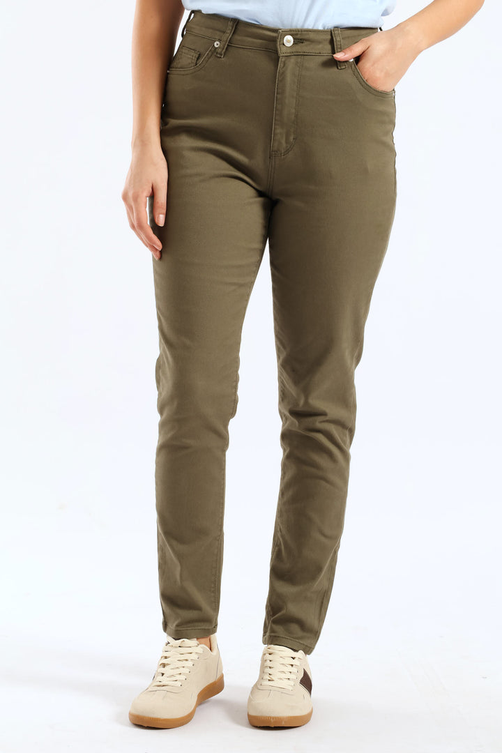 High Waist Skinny Denim - Dark Fatigue