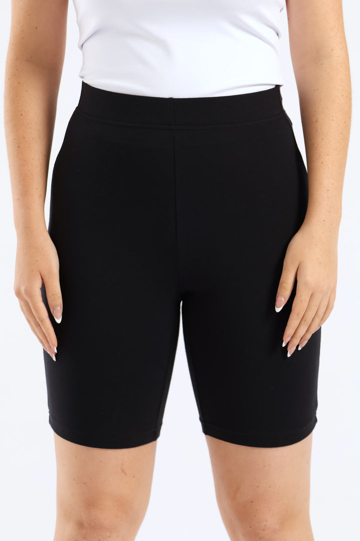 Mid Thigh Cycle Short - Black