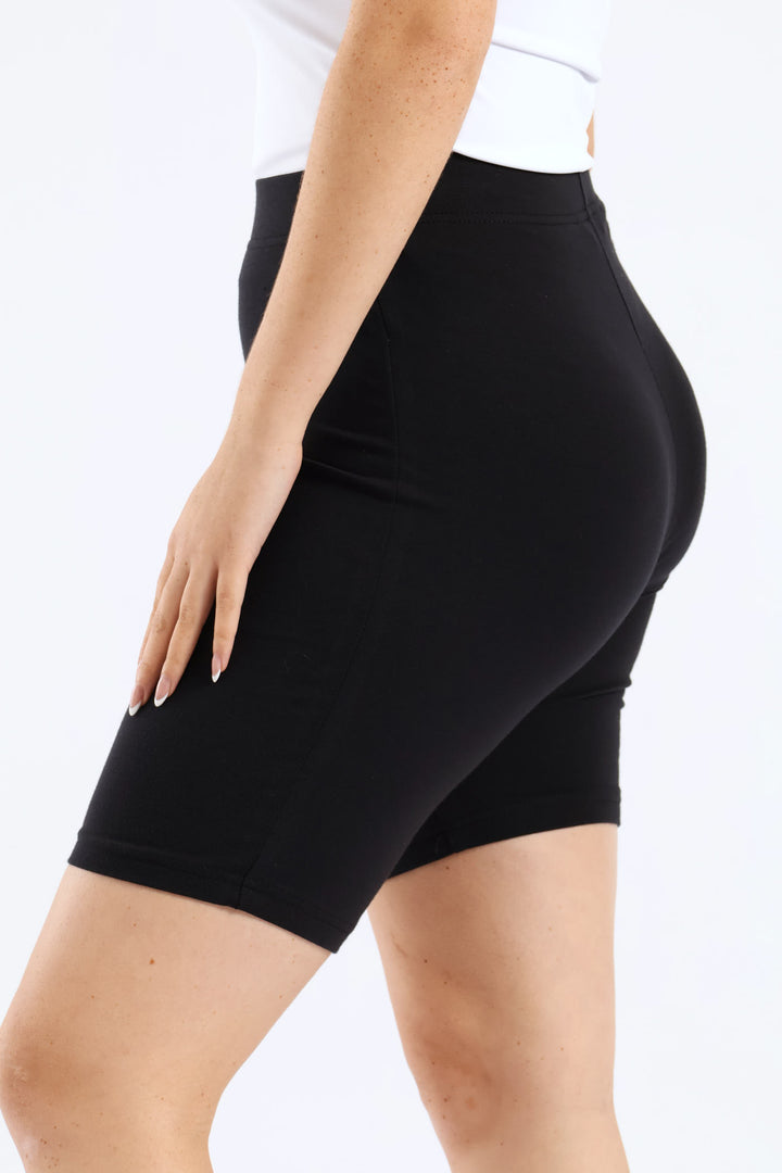 Mid Thigh Cycle Short - Black