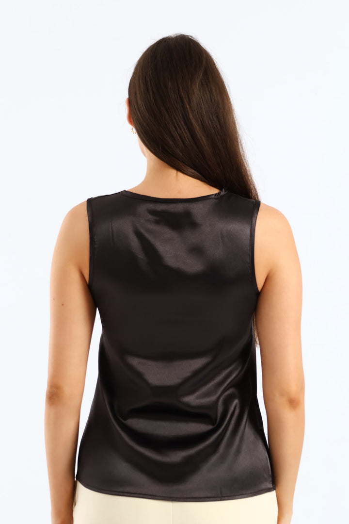 Satin Tank Top - Black
