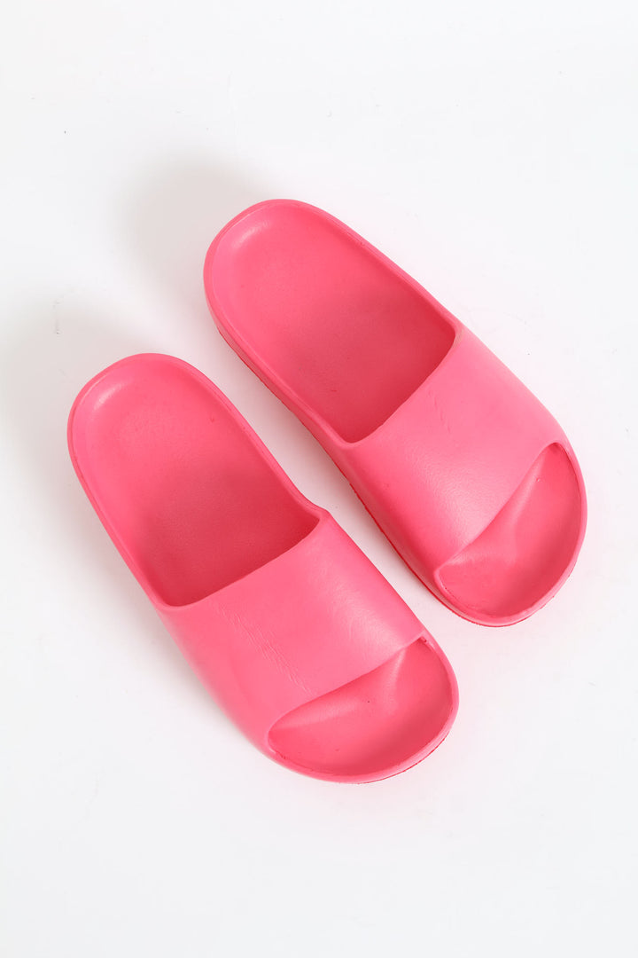 Girls Bow Moulded Slide Sandal - Cerise