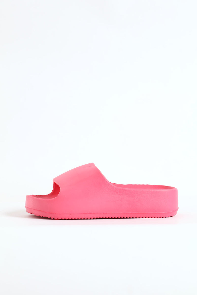 Girls Bow Moulded Slide Sandal - Cerise