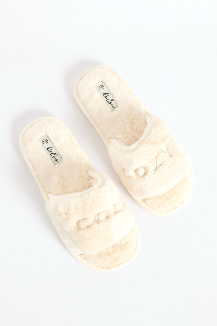 Cozy Single Band Slipper - Natural