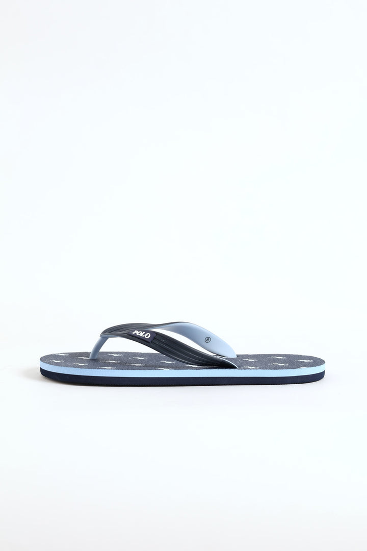 Monogram Flip Flop - Navy/White