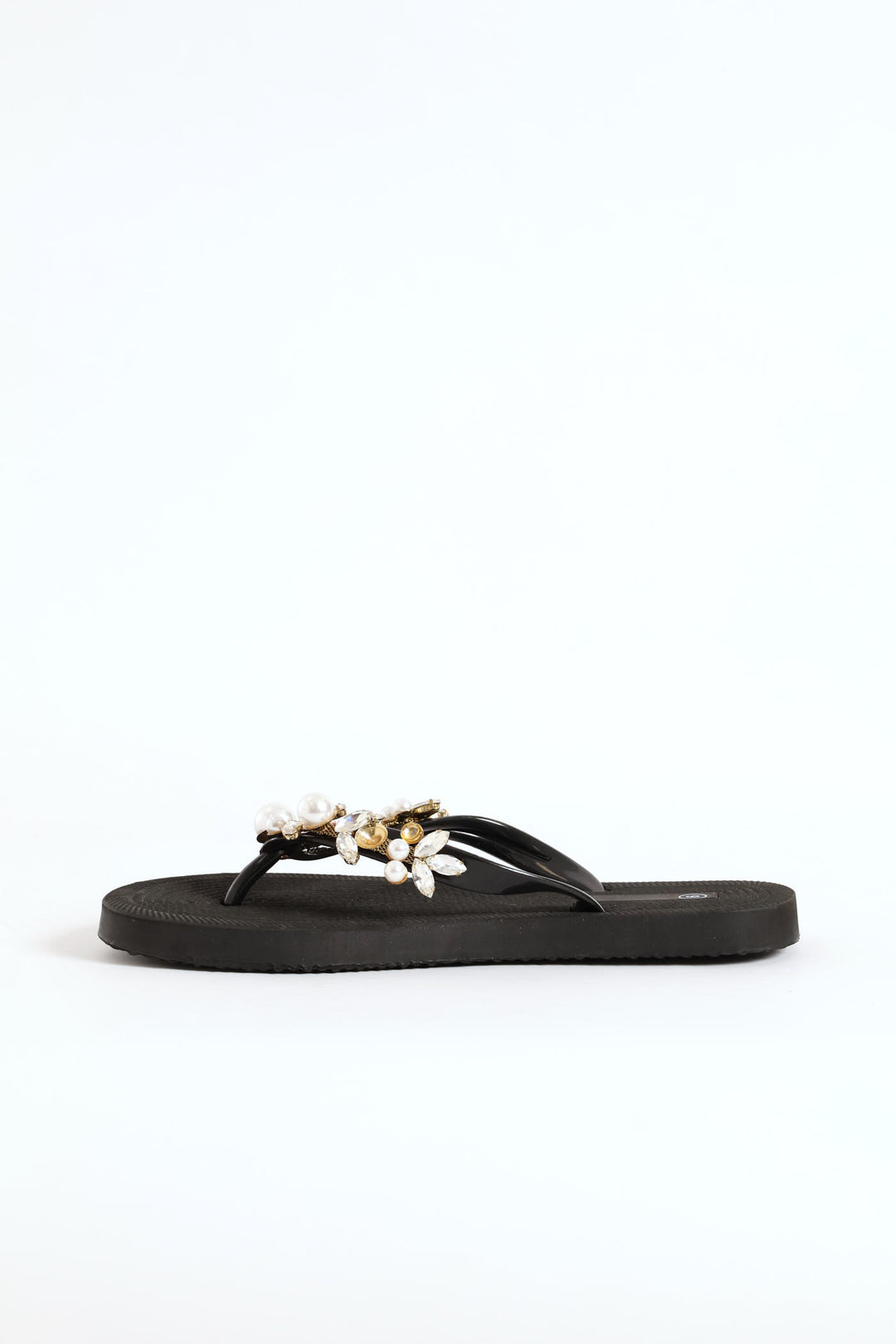 Jeweled Flip Flop - Black