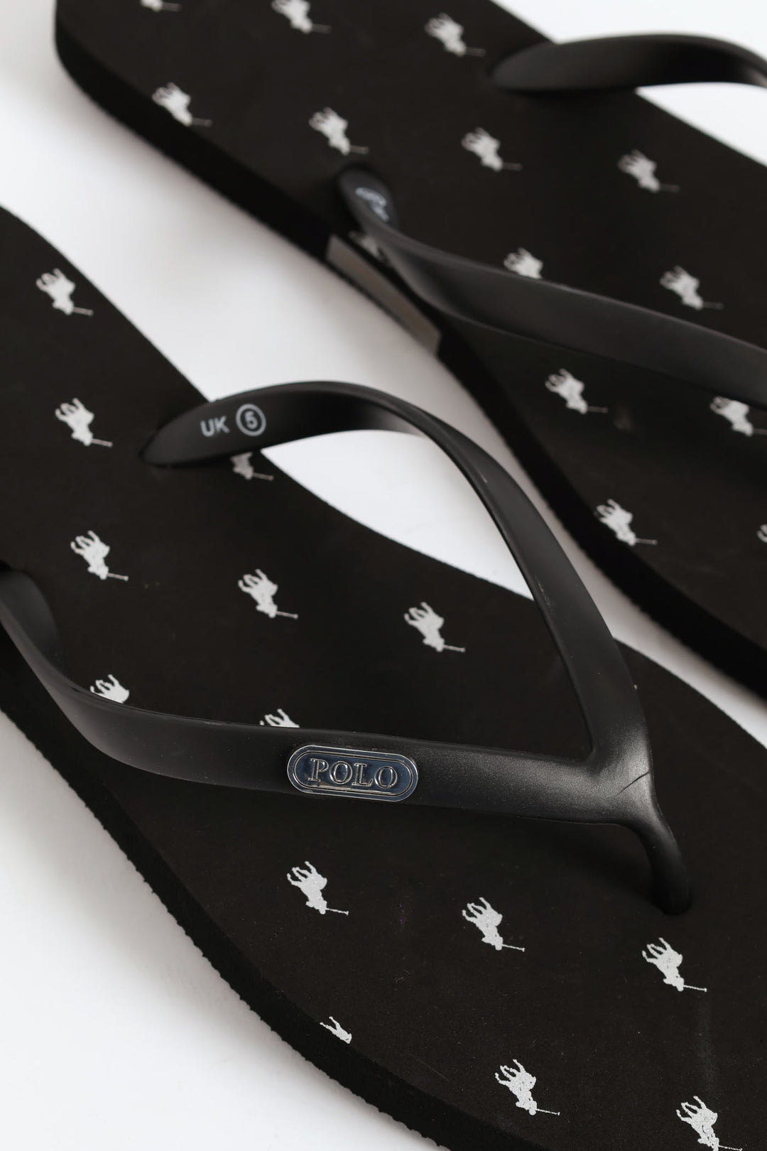 Squoval Monogram Flip Flop - Black
