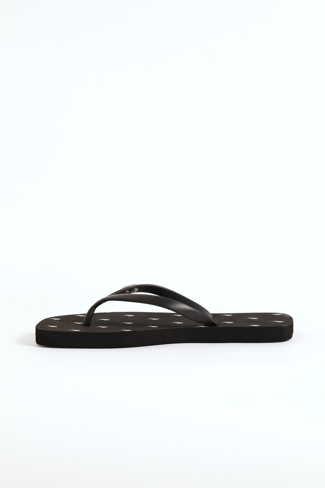 Squoval Monogram Flip Flop - Black