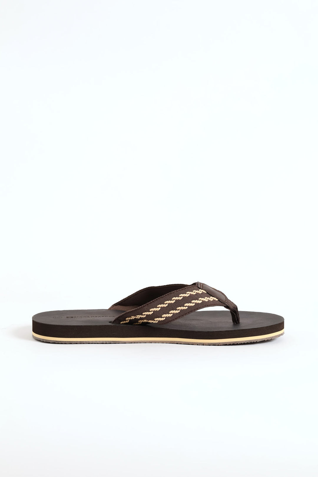Webbed Upper Wide Vamp Sandal - Chocolate