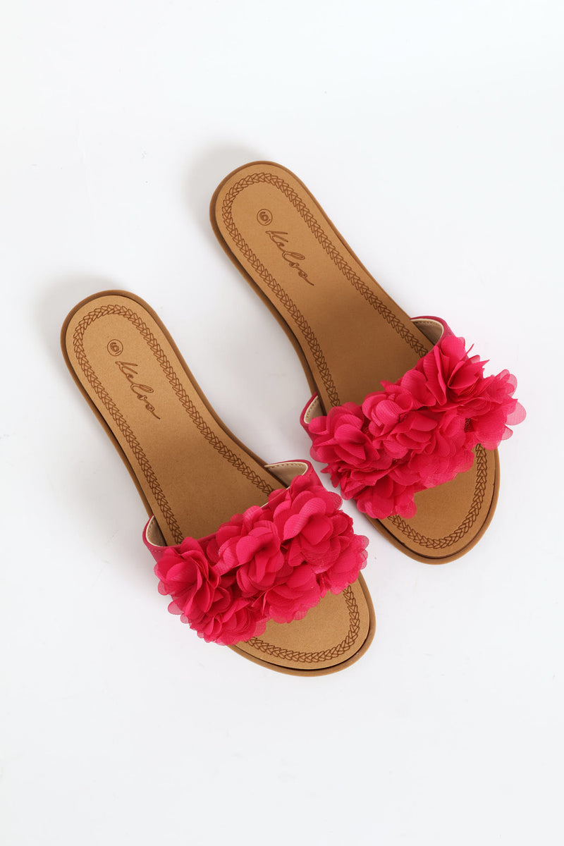 Floral Summer Sandal - Cerise