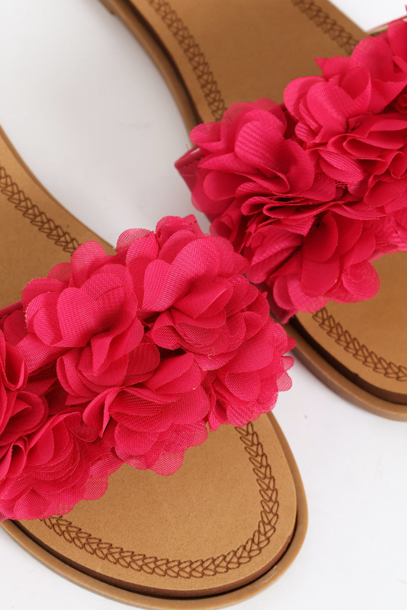 Floral Summer Sandal - Cerise