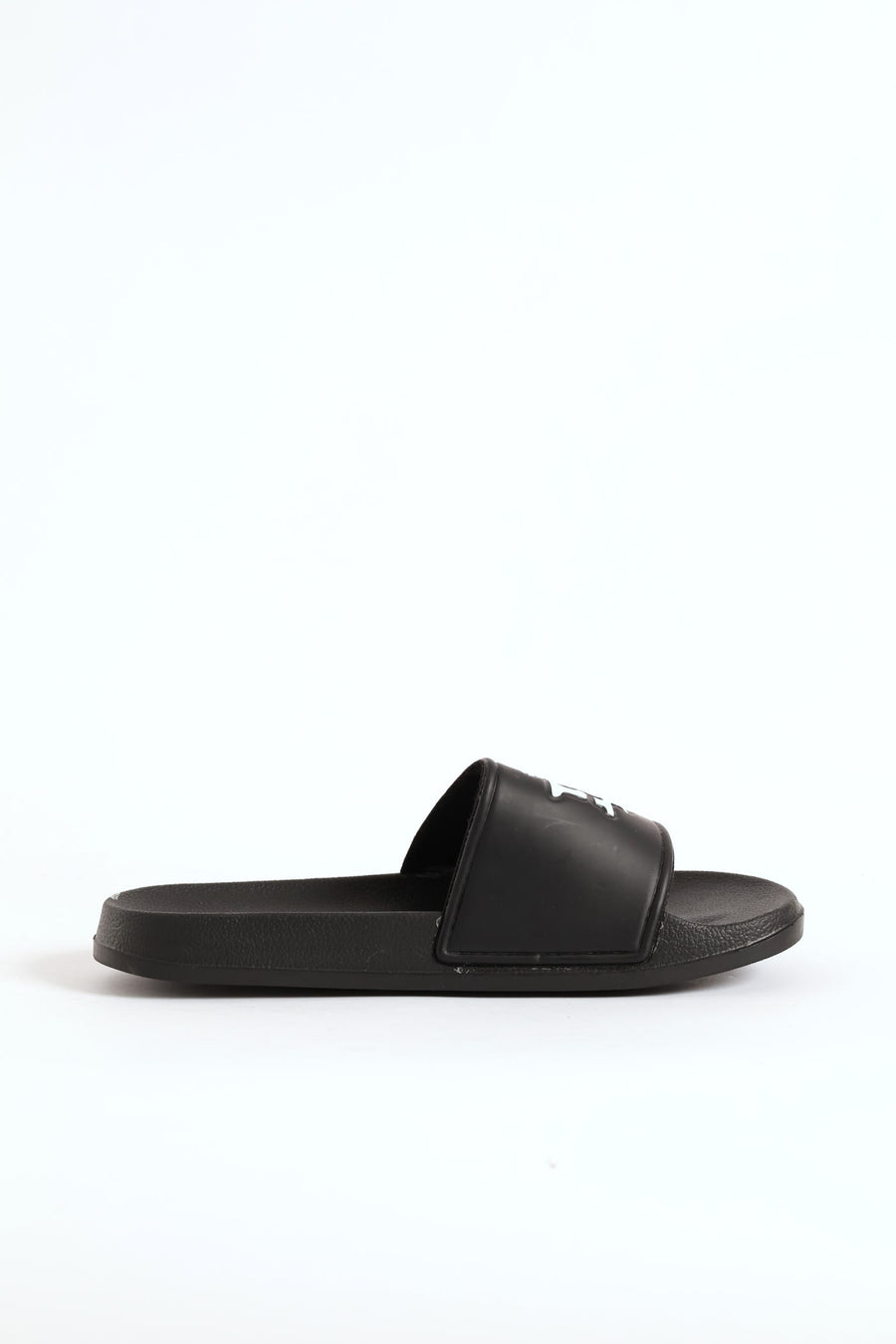Mens Embossed Brand On Upper Pool Slide - Black/White – Edgars