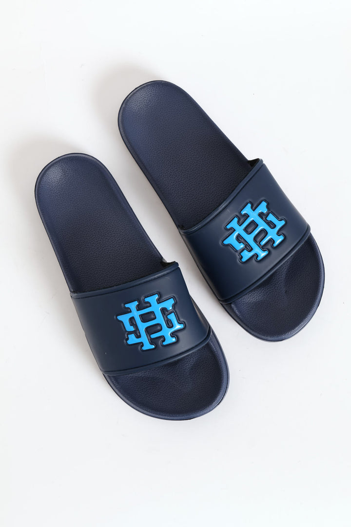 Embossed Brand On Upper Pool Slide - Navy/Blue