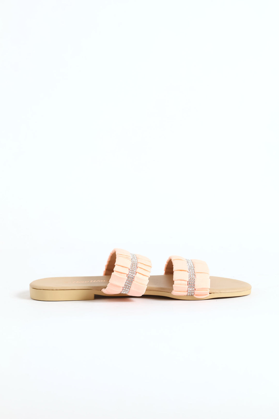 Girls Ruched Double Band Sandal - Blush