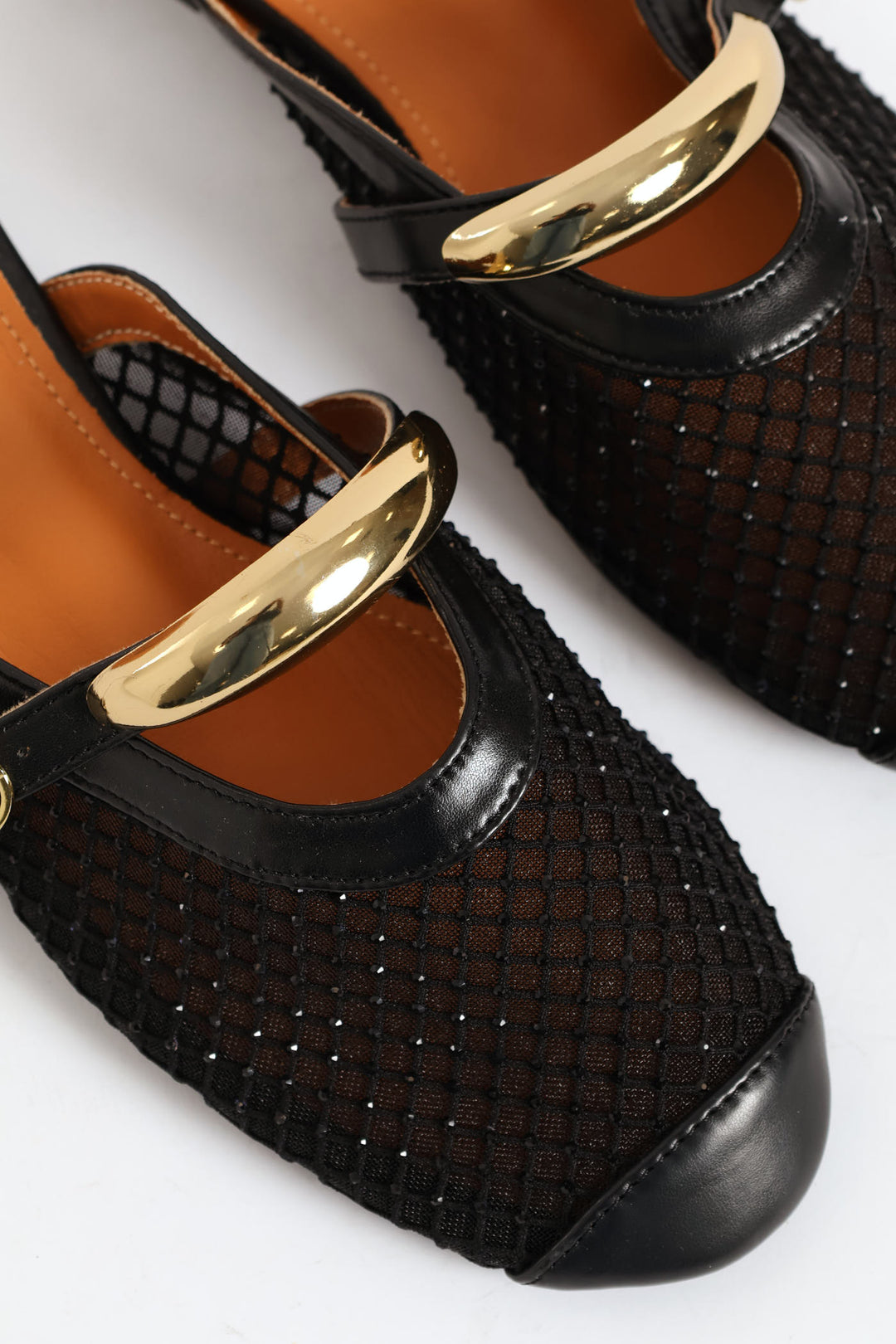 Gold Trim Detail Diamante Push In  - Black