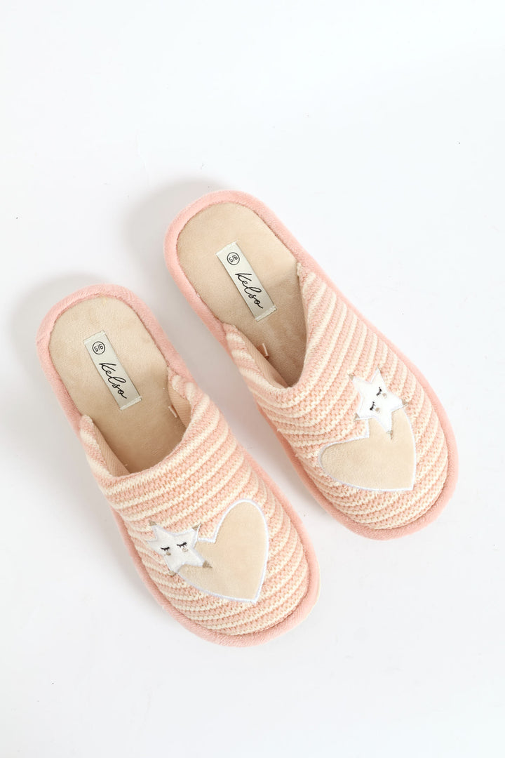 Heart & Star Slipper - Blush