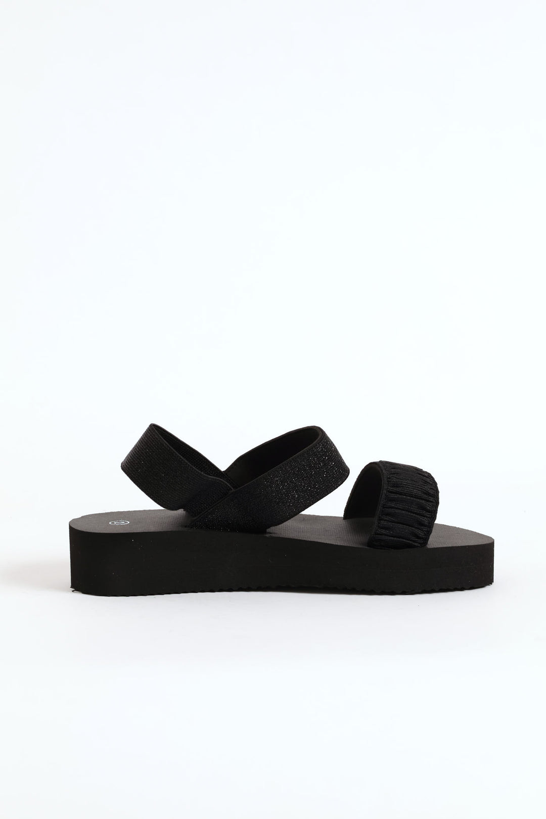 Girls Elastic Eva Wedge Sandal - Black