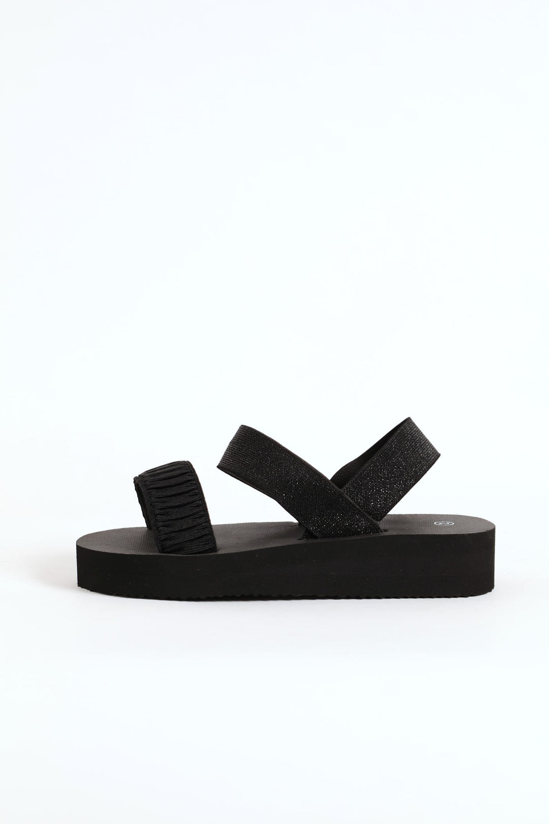 Girls Elastic Eva Wedge Sandal - Black