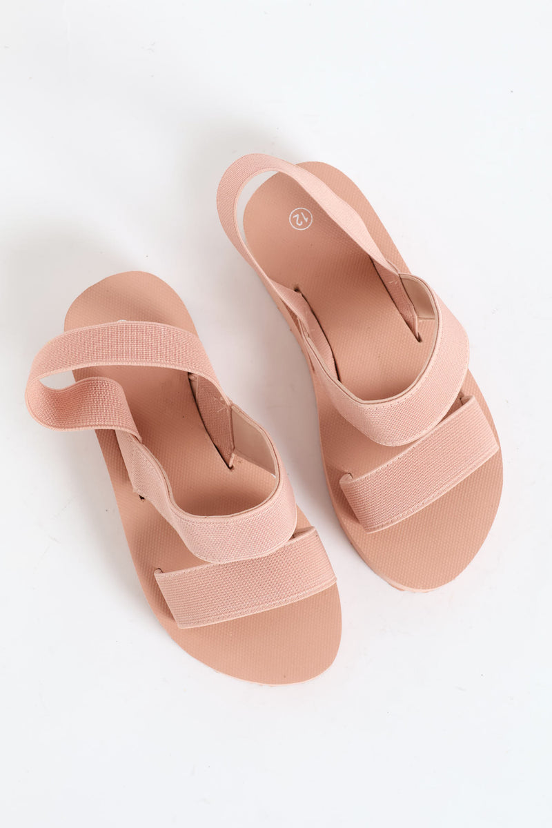 Girls Elastic Eva Wedge Sandal - Blush